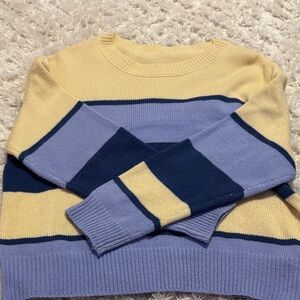 SHEIN Colorblock Sweater in Yellow and Blue
